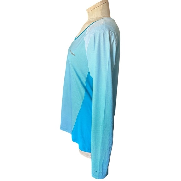 Columbia Women’s Long Sleeve Teal Blue Omni-Shade UV Protection Top Large - Picture 2 of 9